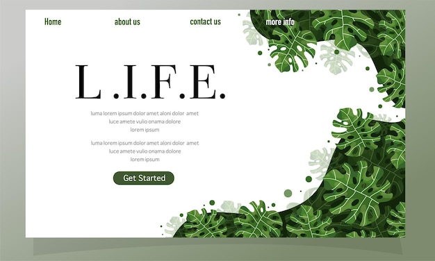 piante di fogliame naturale per lo sfondo e il set di design della pagina di destinazione pacchetto