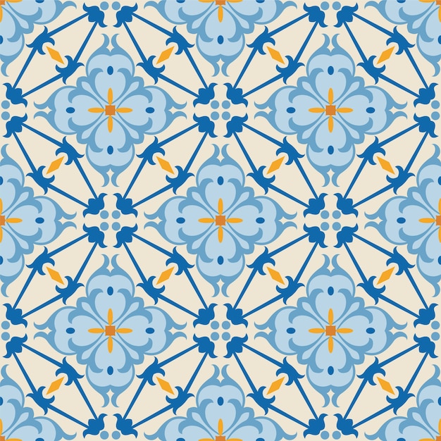 Piastrella di sfondo modello fiore ornamento senza soluzione di continuità per arte creativa.