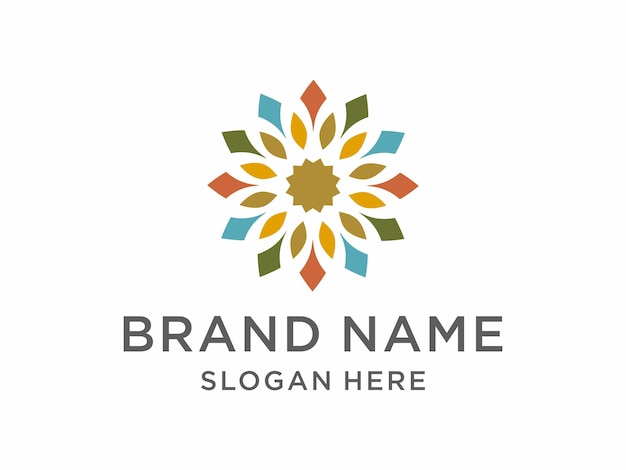 Piastrelle a mosaico in vetro colorato con motivo floreale colorato tradizionale asiatico Ispirazione per il design del logo