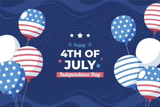 Piatto 4 luglio - festa dell'indipendenza palloncini sfondo