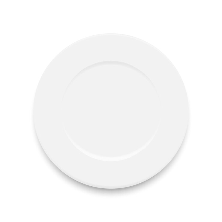 Vettore piatto bianco vuoto isolato su sfondo bianco illustrazione vettoriale