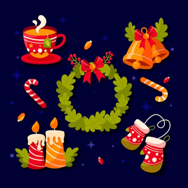 Piatto collezione elementi di Natale