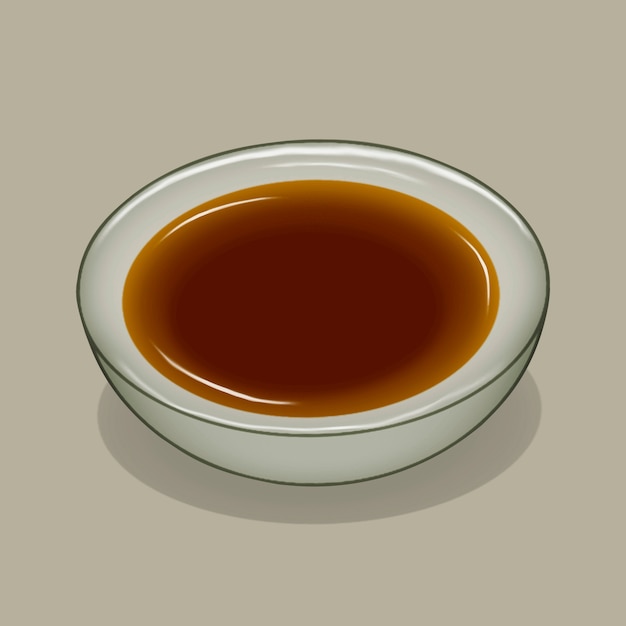 Piatto con illustrazione di salsa di soia
