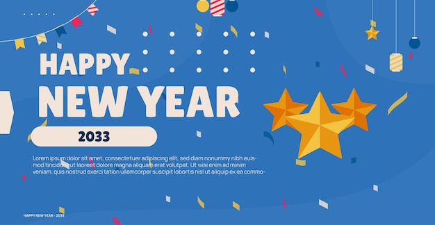 Piatto felice anno nuovo 2023 illustrazione