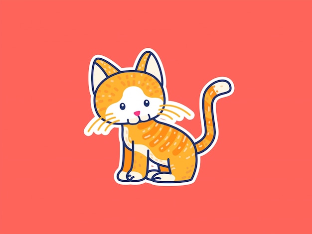 Piccola illustrazione di cartoni animati di gatti