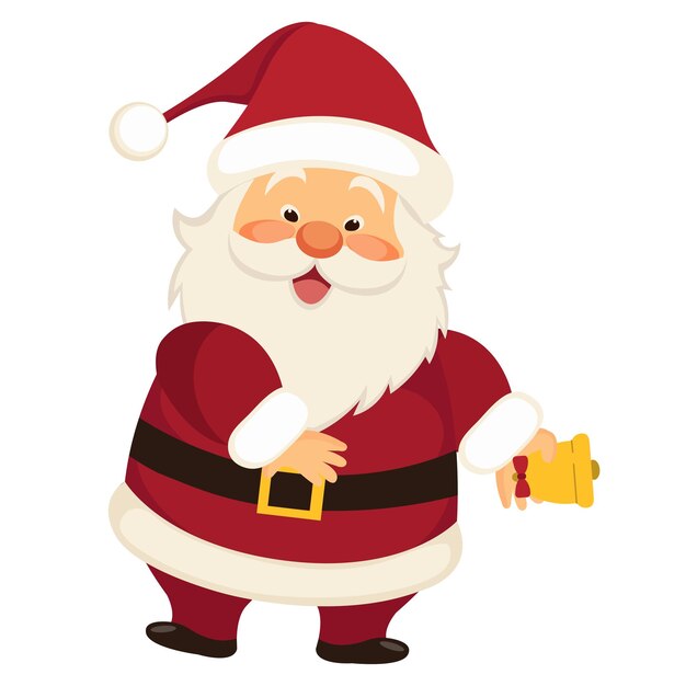 Piccola illustrazione piatta vettoriale di sfondo isolata di Babbo Natale