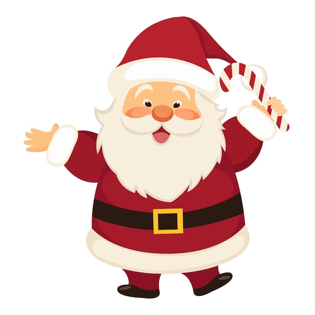Piccola illustrazione piatta vettoriale di sfondo isolata di Babbo Natale