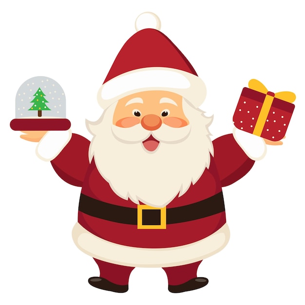 Piccola illustrazione piatta vettoriale di sfondo isolata di Babbo Natale