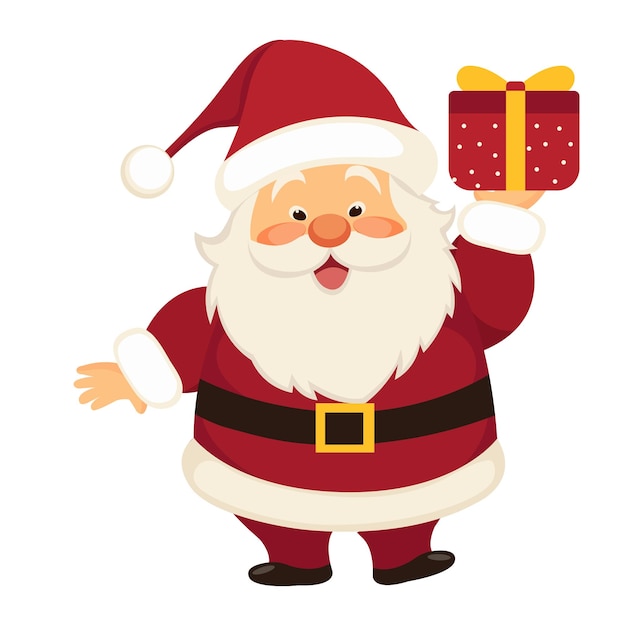 Piccola illustrazione piatta vettoriale di sfondo isolata di Babbo Natale