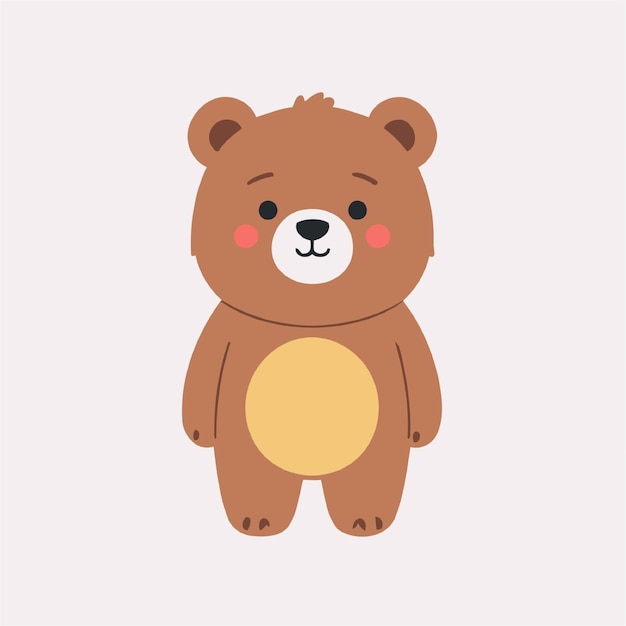 Piccola illustrazione vettoriale dell'orso per bambini