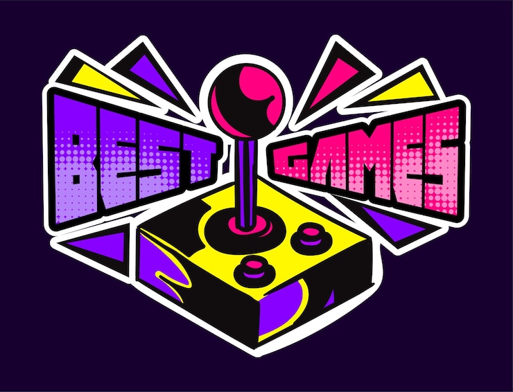 Vettore piccola patch del logo del gioco con le migliori lettere di gioco e il gamepad della vecchia scuola concetto di giocatore alla moda