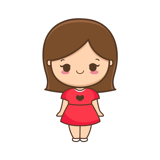Piccola ragazza chibi illustrazione vettoriale