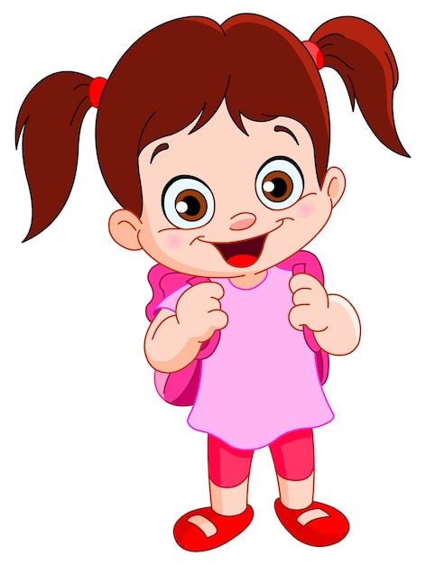 Piccola scolaretta felice