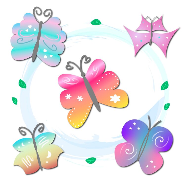 Vettore piccole clipart di farfalle