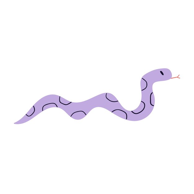 Piccolo serpente viola carino illustrazione vettoriale su sfondo bianco