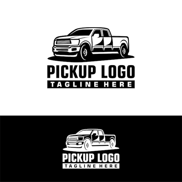 Pickup Truck Logo Design semplice e moderno illustrazione vettoriale