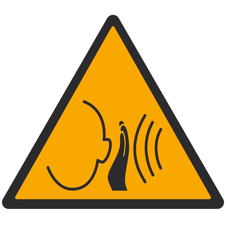 Vettore pictografma di avvertimento avvertimento di rumori improvvisi iso 7010 w038