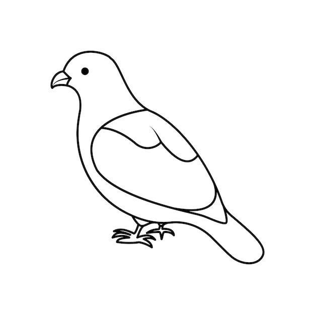Pigean singolo continuo una linea fuori linea disegno artistico vettoriale e disegno tatuaggio