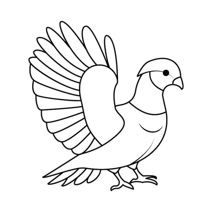 Vettore pigean singolo continuo una linea fuori linea disegno artistico vettoriale e disegno tatuaggio