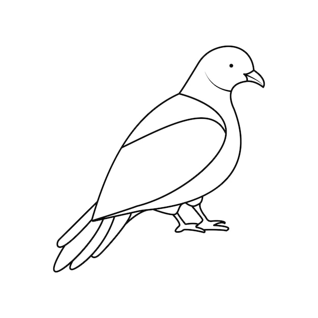 Pigean singolo continuo una linea fuori linea disegno artistico vettoriale e disegno tatuaggio