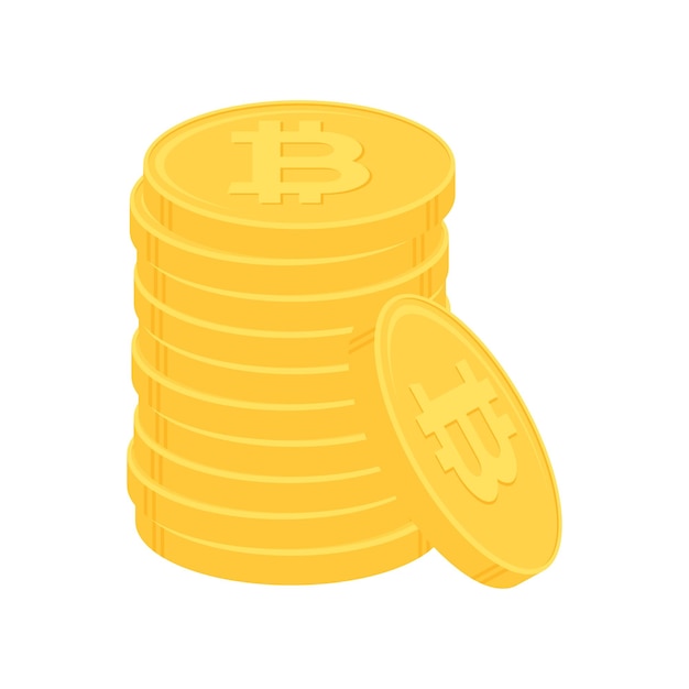 Pila di monete bitcoin d'oro Concetto di affari e finanza di valuta digitale di criptovaluta