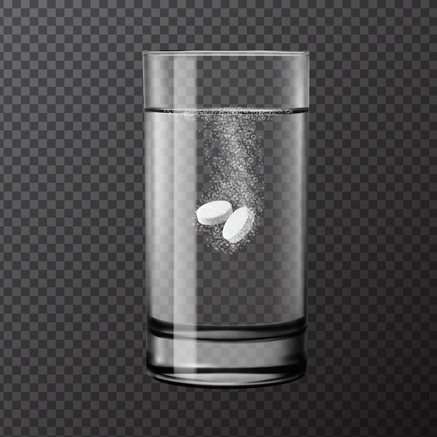 Pillola effervescente in compresse idrosolubili di vetro