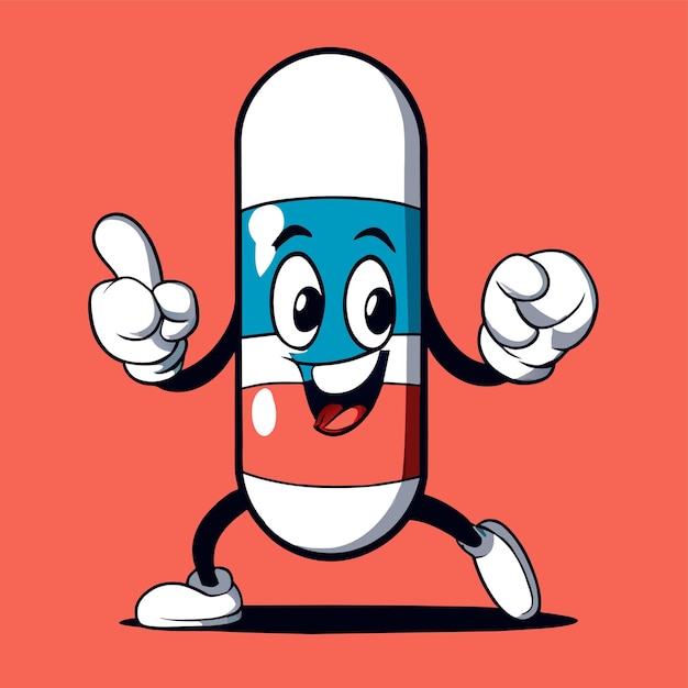 Pillola rossa pillola blu disegnata a mano piatta elegante mascotte personaggio di cartone animato disegno adesivo icona concetto