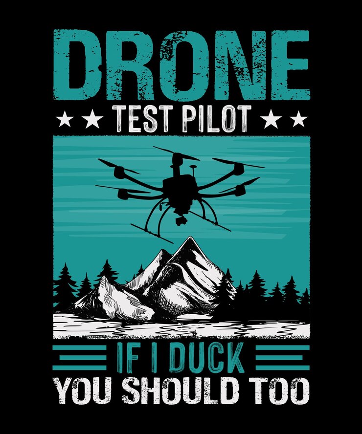 Pilota di prova del drone Se mi anatra anche tu. Design della maglietta del drone