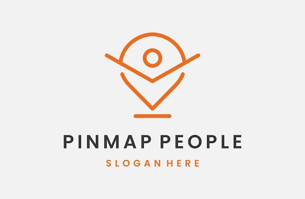 Pin mappa persone logo modello illustrazione vettoriale design