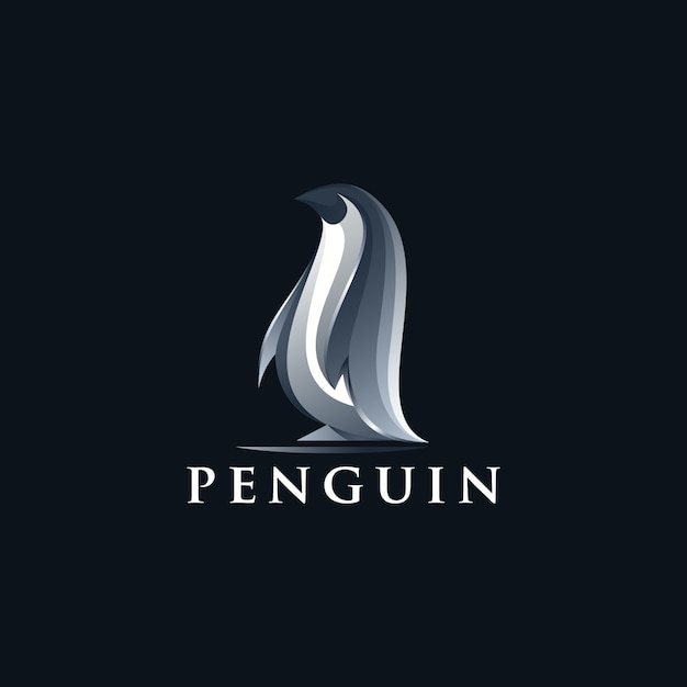 pinguino astratto logo design vettoriali gratis