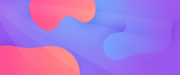 Pink and purple violet simple abstract banner with wave and liquid shape