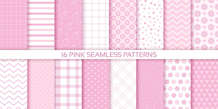 Vettore pink baby girl seamless pattern scrapbook sfondi pastello illustrazione vettoriale