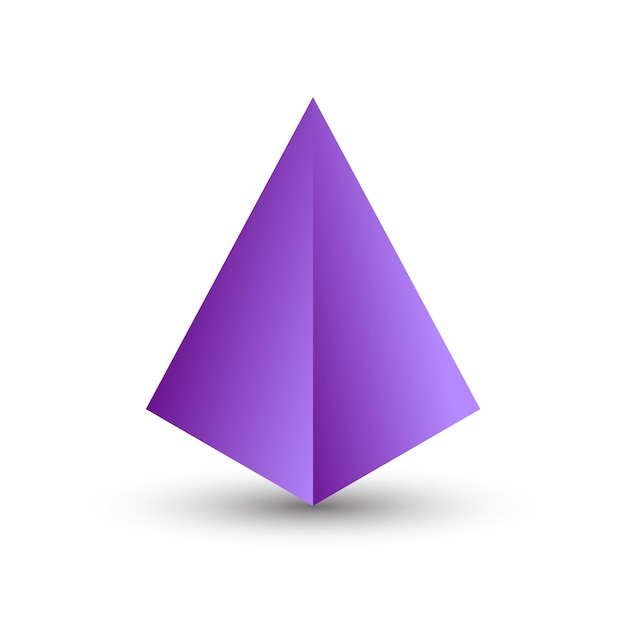 Piramide quadrata viola vettoriale con sfumature e ombre per il logo del design del pacchetto di icone del gioco mobile