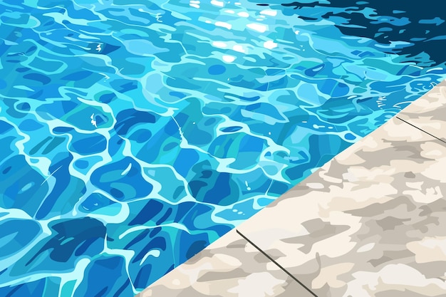 Piscina Estate Tempo di riposo concetto Vacanza in acqua Piscina con acqua limpida Illustrazione vettoriale