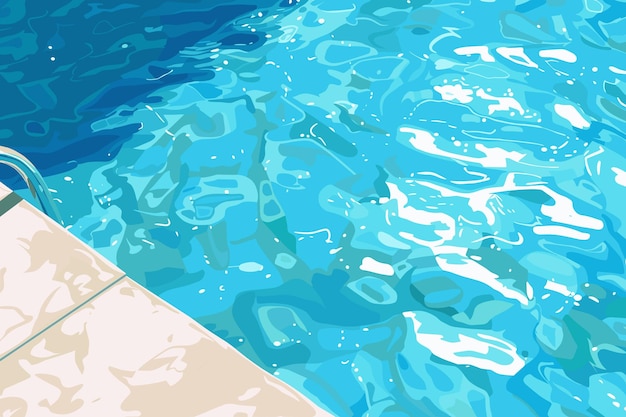 Piscina Estate Tempo di riposo concetto Vacanza in acqua Piscina con acqua limpida Illustrazione vettoriale
