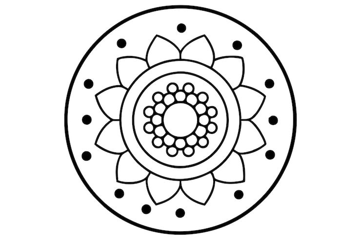 Vettore pittura a punti in stile aborigeno mandala rotondo vettoriale disegno artistico indigeno dot art circolare patter