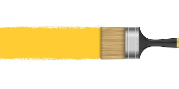 Pittura a strisce sfondo giallo spruzzo di vernice Grunge astratto illustrazione vettoriale