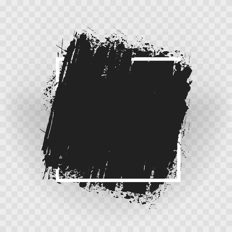 Vettore pittura acrilica a pennello nero su sfondo nero art grafico elemento di design creativo