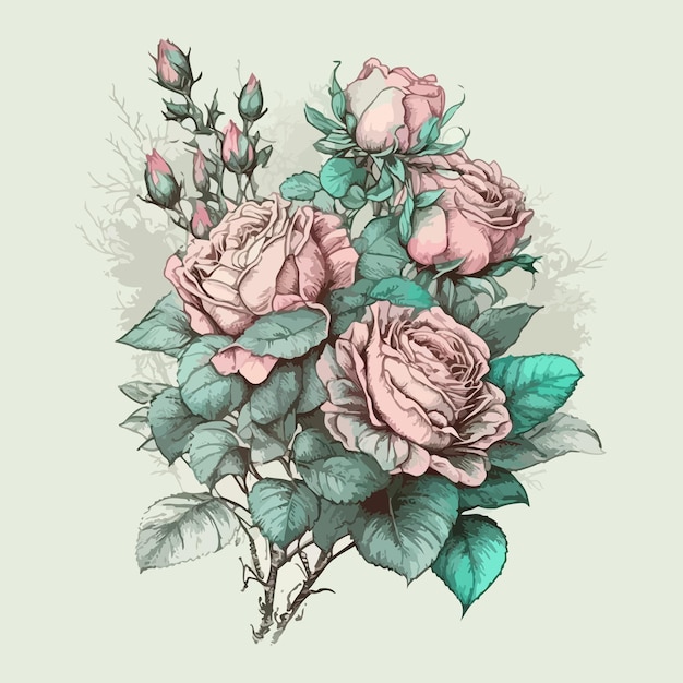 Pittura ad acquerello di un mazzo di rose