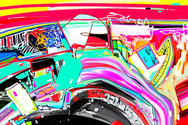 Pittura astratta digitale, illustrazione vettoriale di opere d'arte originali