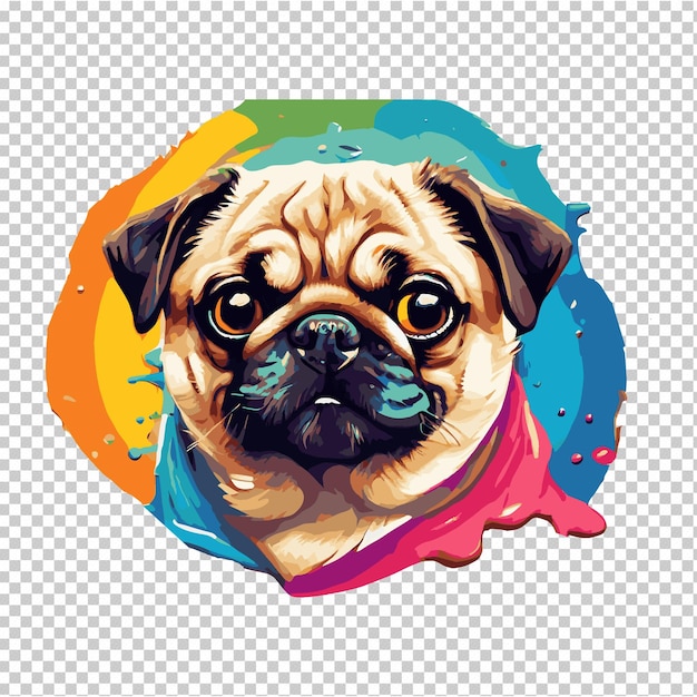 Pittura di un pug con And jpg