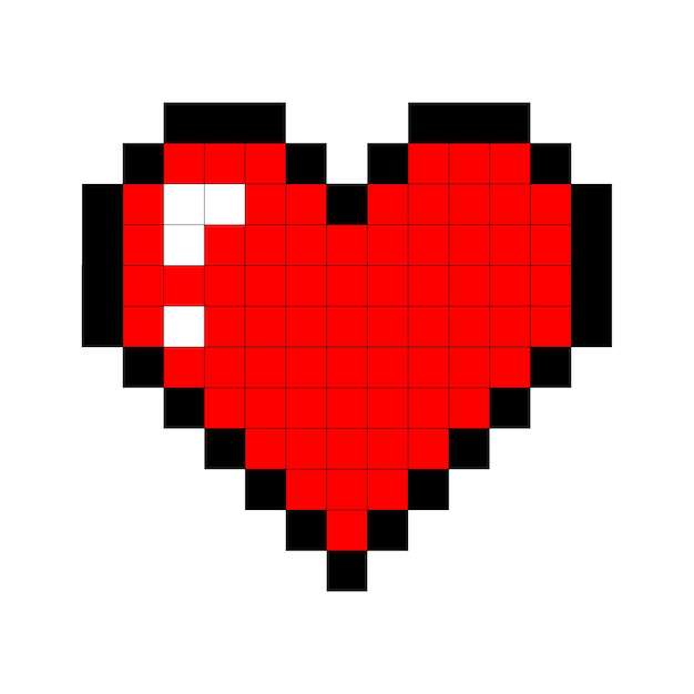 Pixel art cuore amore e San Valentino