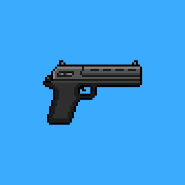 Pixel art pistola nera