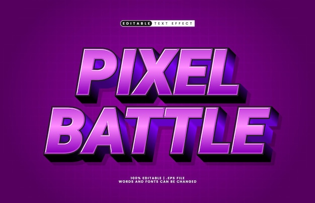 pixel battle effetto di testo modificabile con uno stile di testo per bambini e giochi