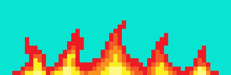 Vettore pixel fuoco bit d'arte