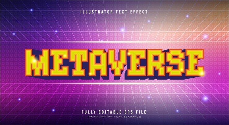 Pixel Meta Verse Effetto testo NFT