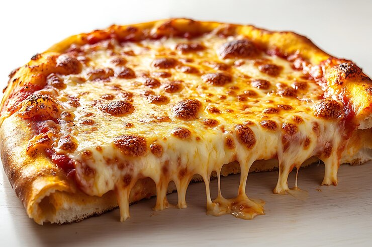 Vettore pizza al formaggio fuso