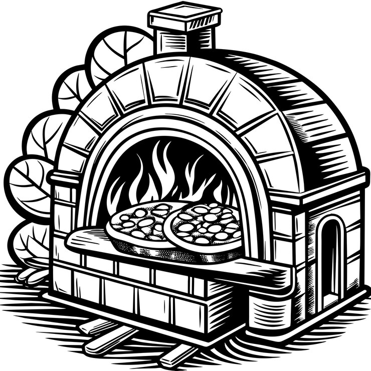 Vettore pizza forno illustrazione grafica vettoriale formato file sorgente eps progettazione di icone a scala senza perdite