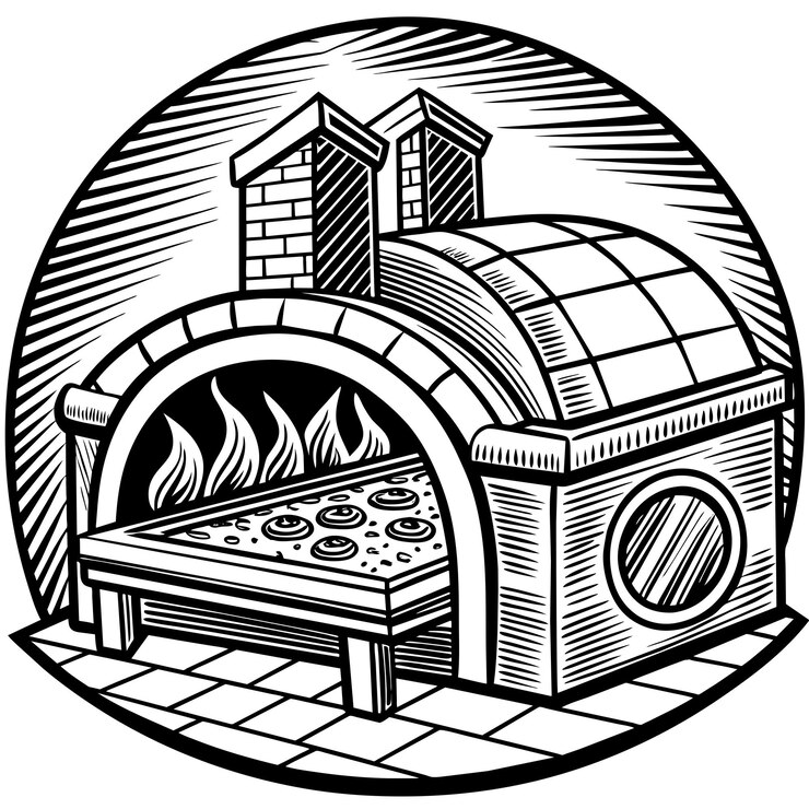 Vettore pizza forno illustrazione grafica vettoriale formato file sorgente eps progettazione di icone a scala senza perdite