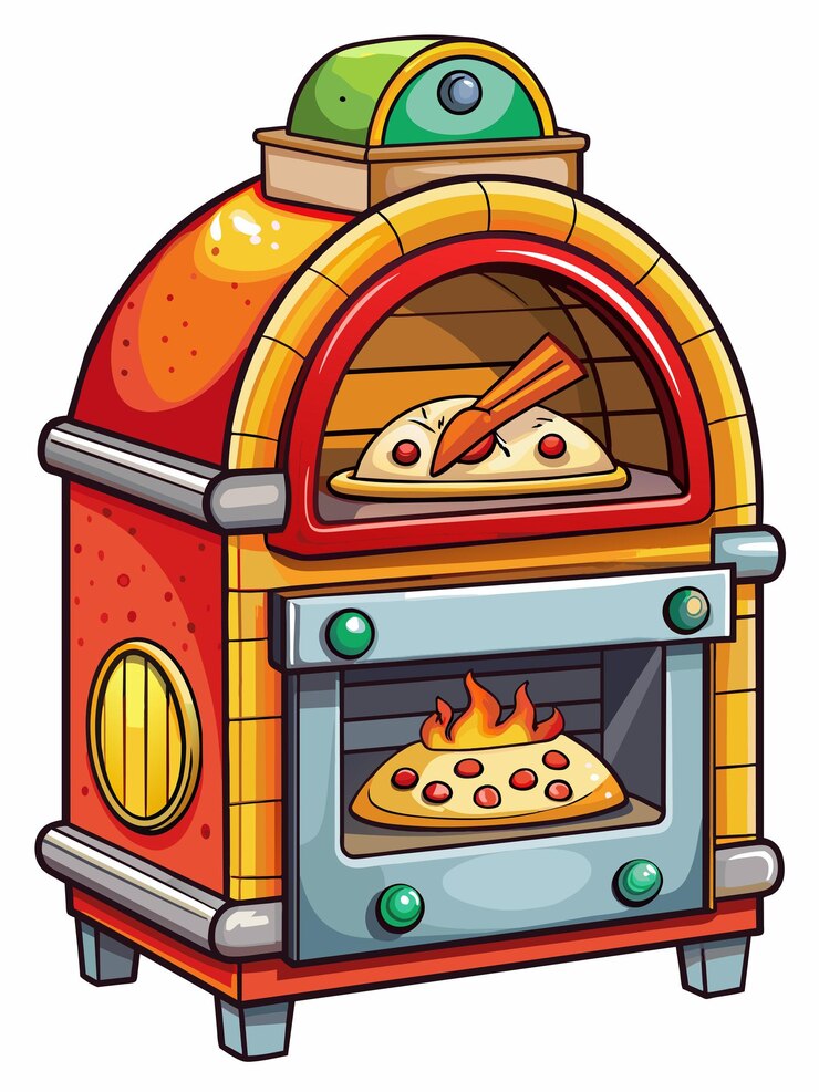 Vettore pizza forno illustrazione grafica vettoriale formato file sorgente eps progettazione di icone a scala senza perdite